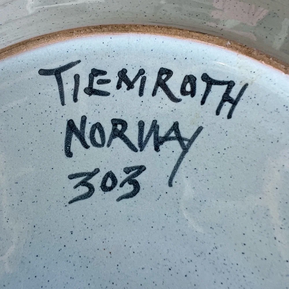 Vintage Rolf Tiemroth Norway Blue Birds Hand Painted Dinner Plate Set Signed 10”